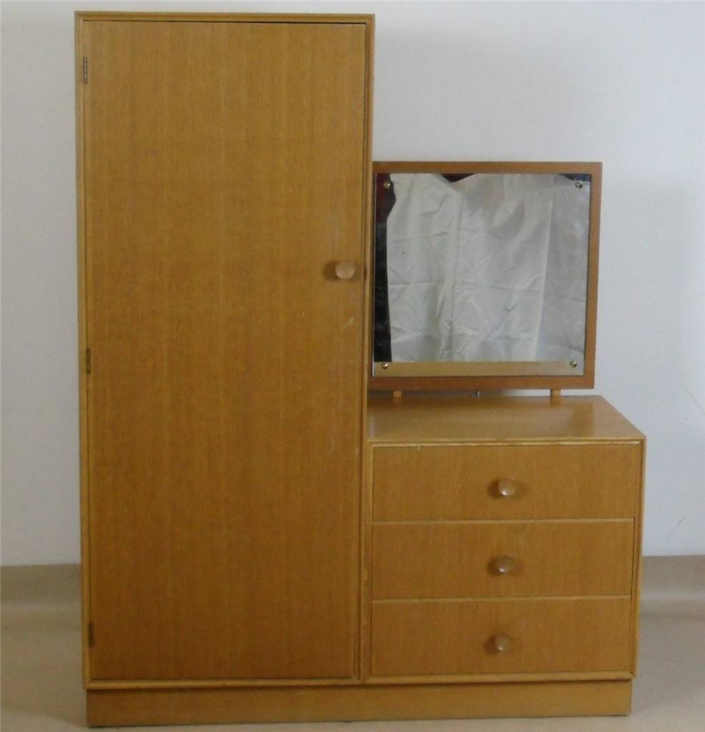 Vintage Teak Meredew Wardrobe with Dressing Table Combination eBay
