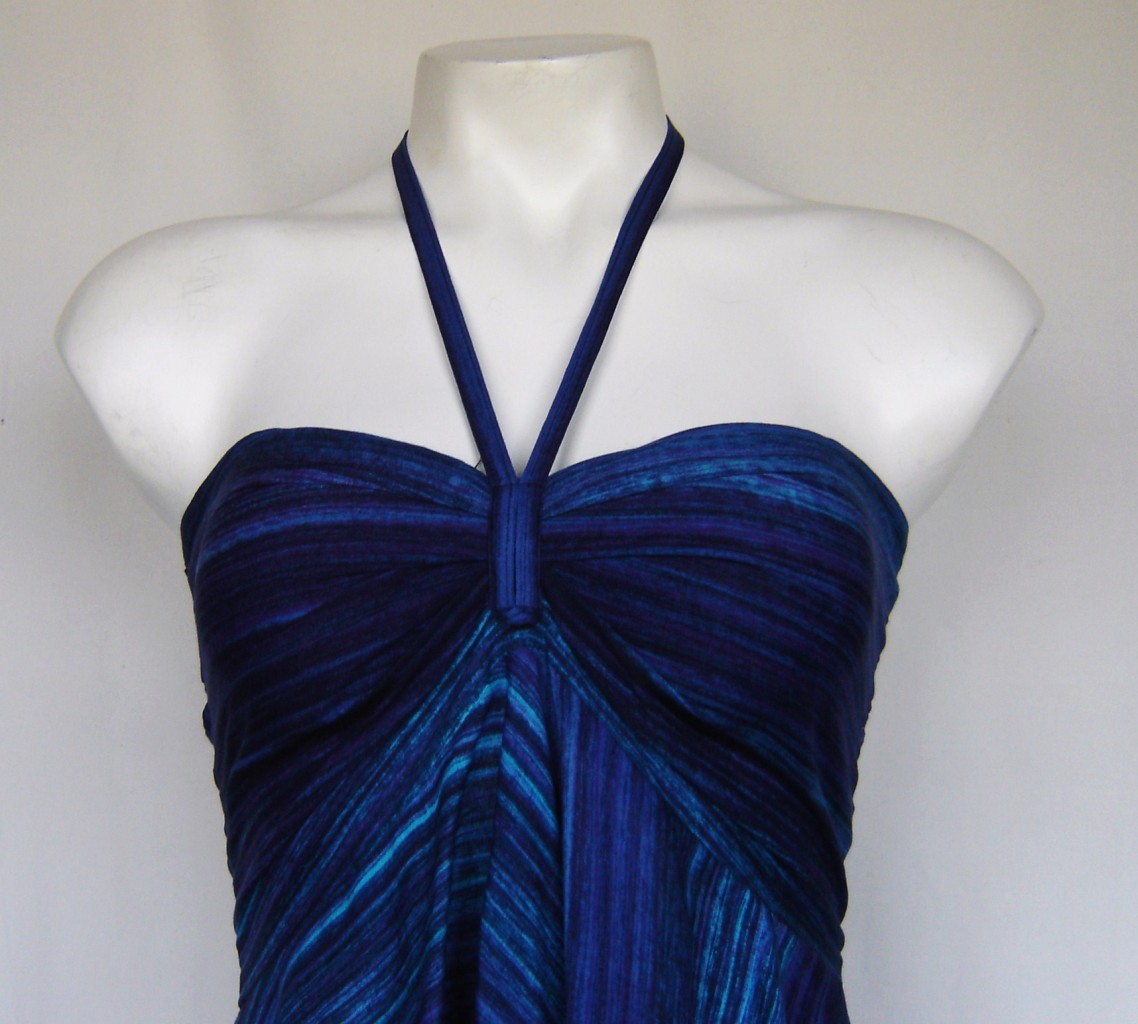 Striped Tie Dye Halter Handkerchief Hem Festival Top 6 - 8 Au | eBay