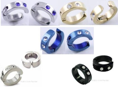 earrings magnetic clip ear studs mens diamante nose pair hoop