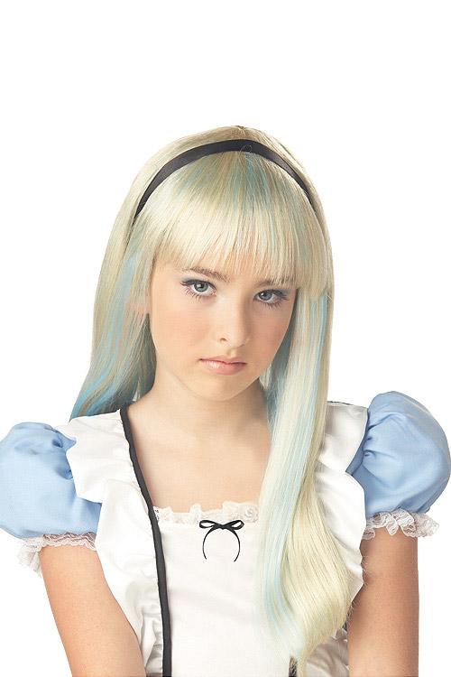 Alice Wonderland Blonde Blue Child Kids Halloween Wig eBay