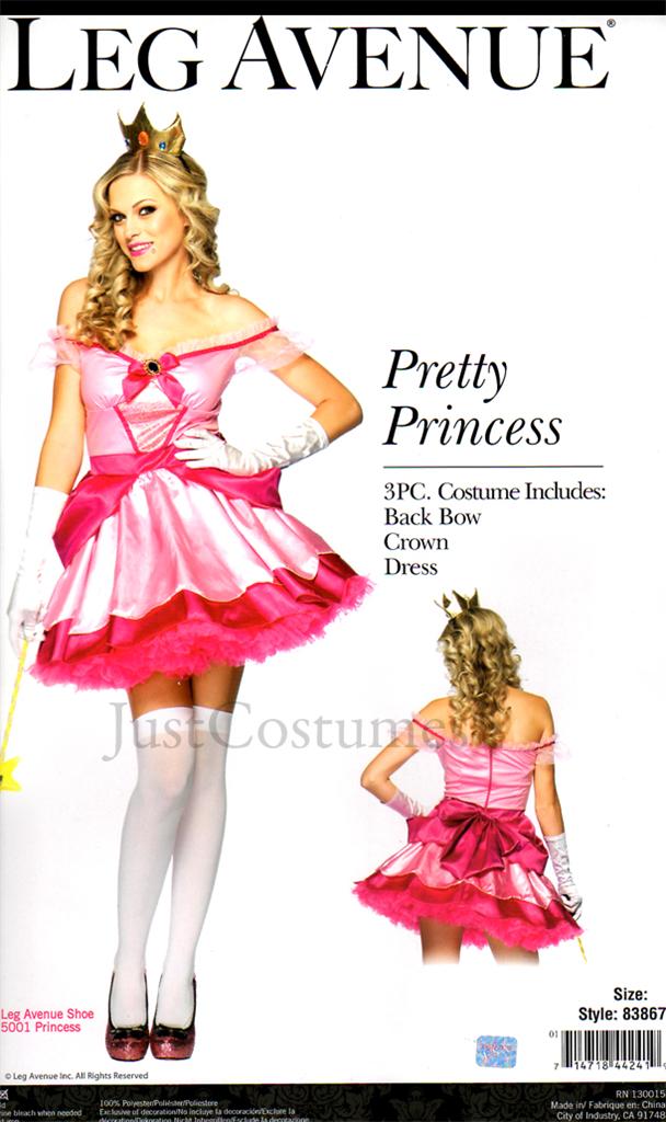 Sexy 4pc Princess Peach Womens Adult Halloween Costume Ebay 