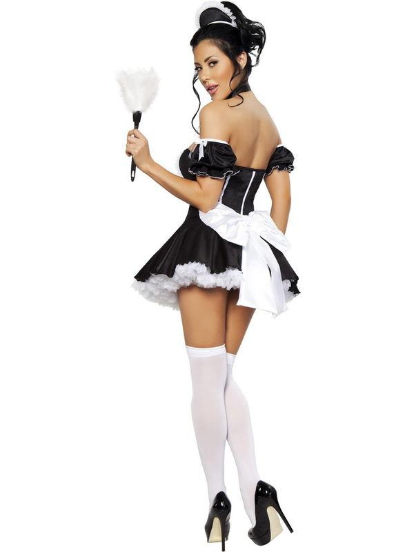 Sexy At Your Service French Maid Outfit Dress Womens Adult Halloween