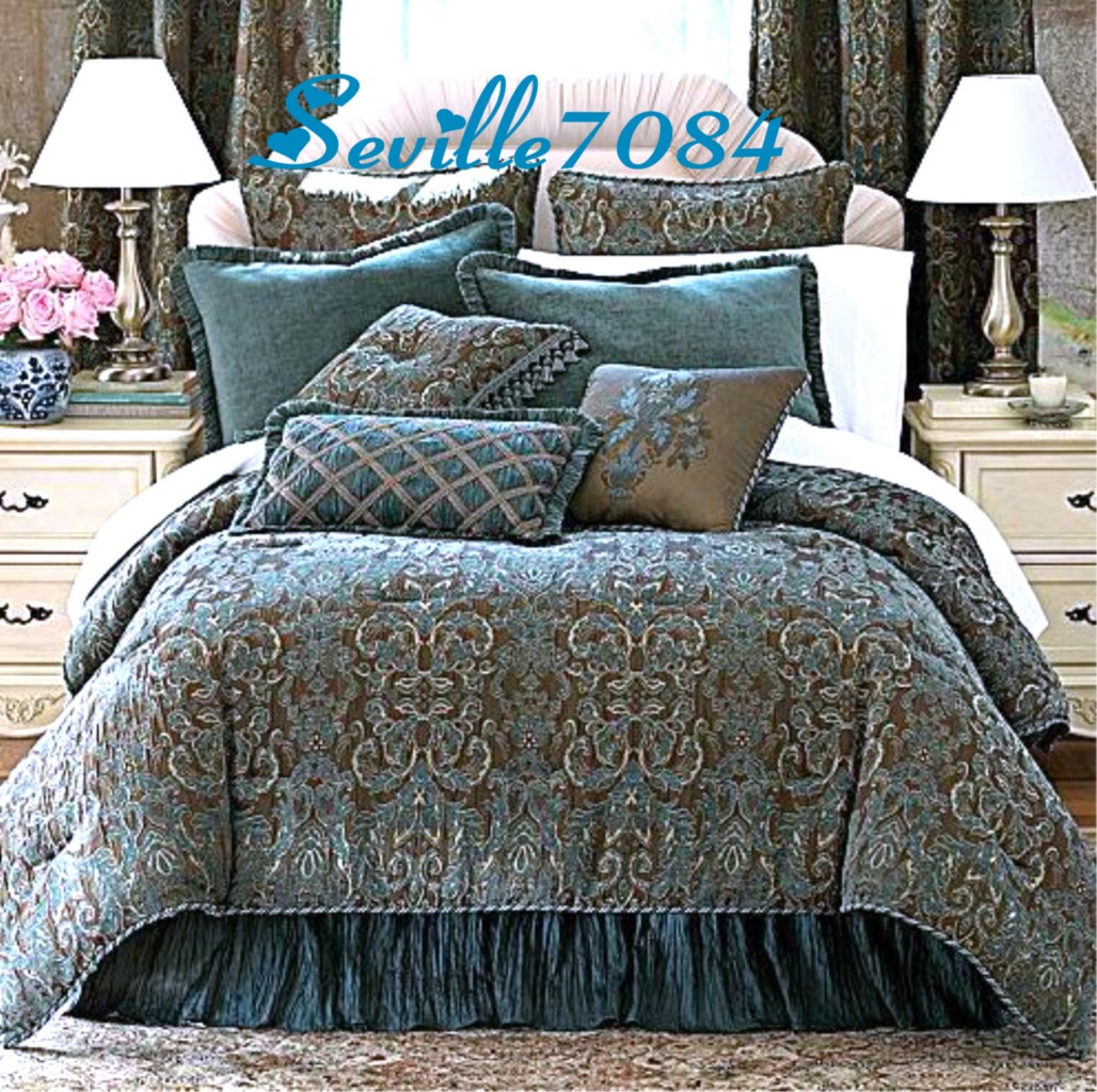 6p full chris madden avondale teal blue brown comforter 6p full chris madden avondale teal blue brown comforter