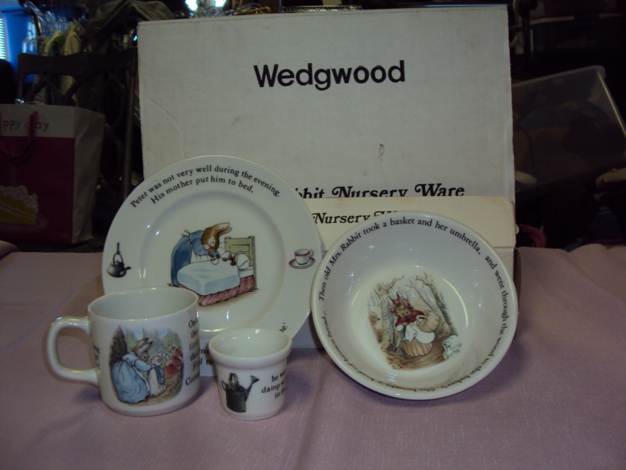 4 pc Wedgwood Peter Rabbit Nursery Ware Set In Box! eBay