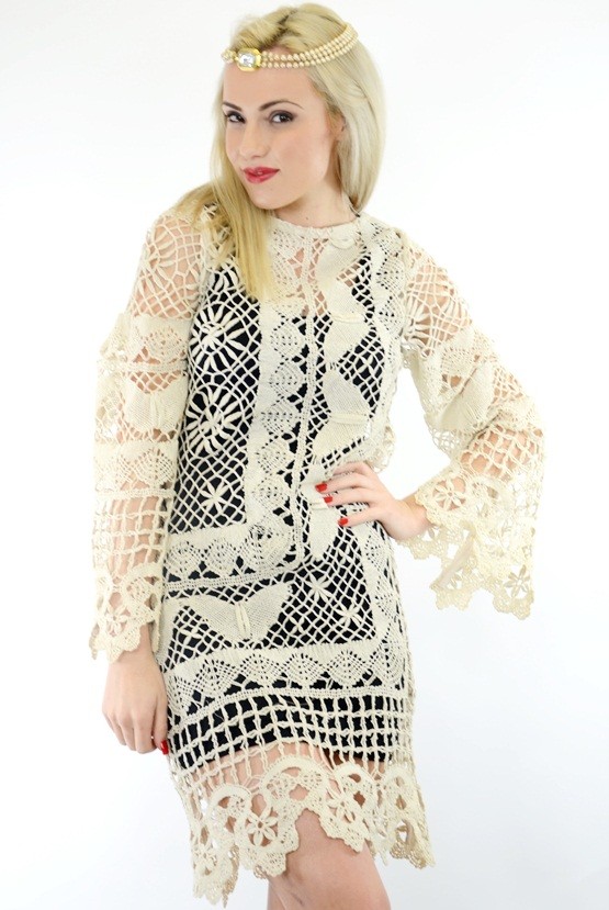 crochet lace gown