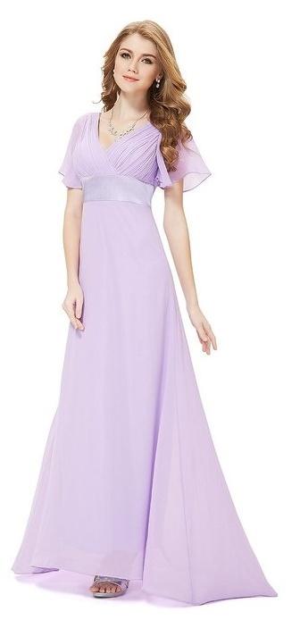 lilac chiffon gown