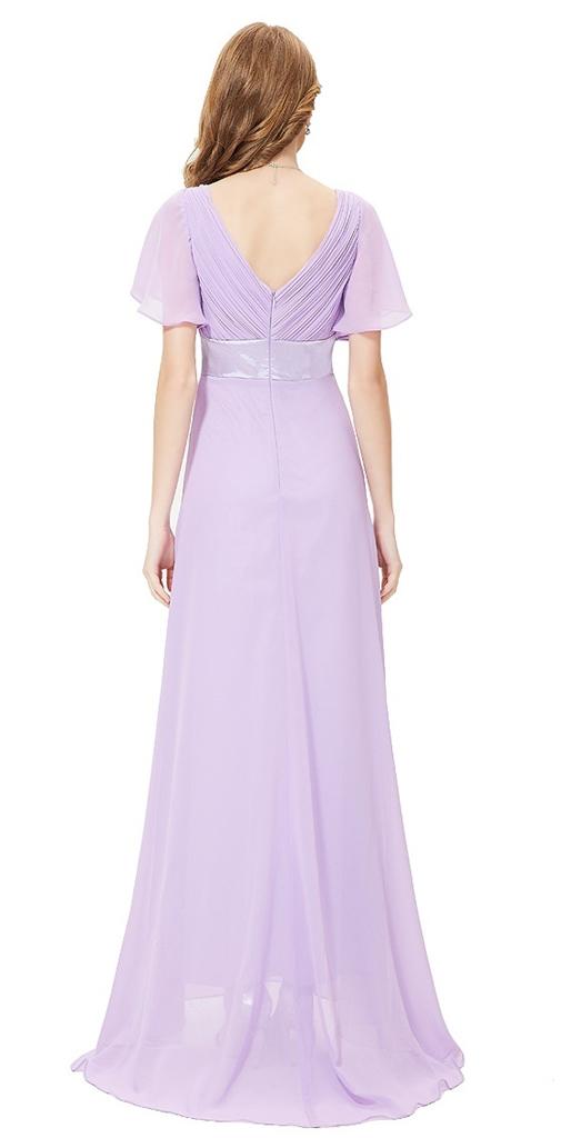 lilac chiffon gown