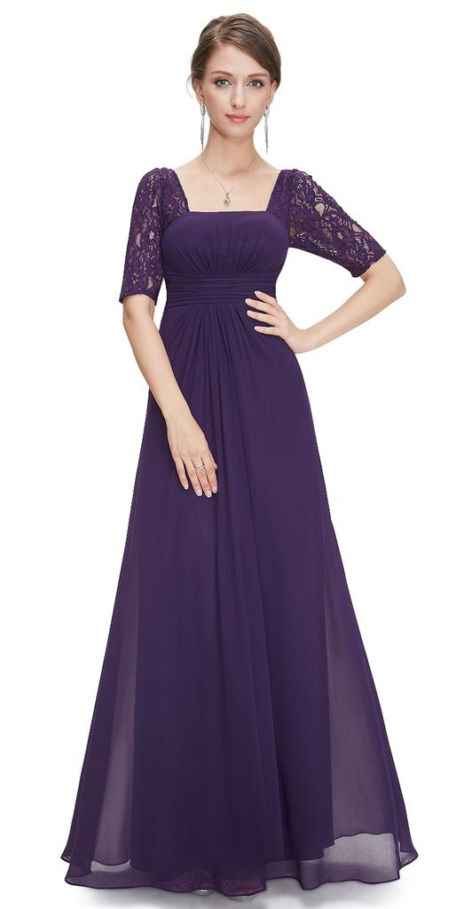 aubergine evening gowns