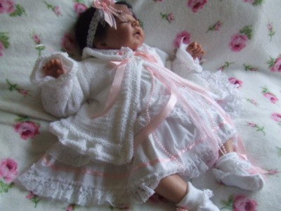 Hand Knitted Baby Clothes on Baby Girl   Hand Knitted   Reborn  Clothes   Cardigan   Outfit  Pram