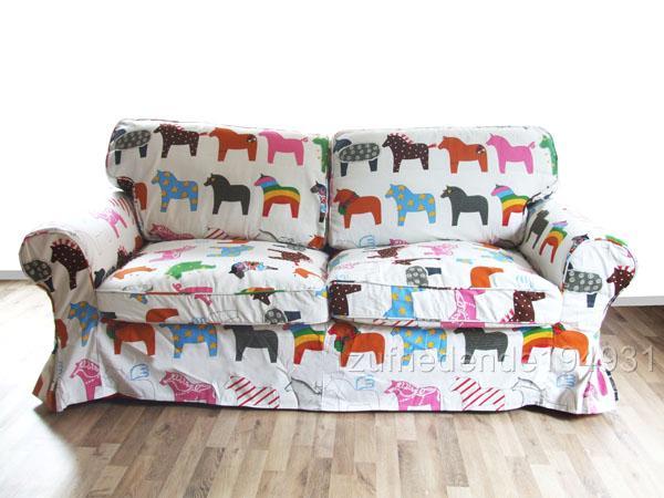 Sofabezug Ikea EKTORP 2er Schlafsofa Sofabett Pferde | eBay