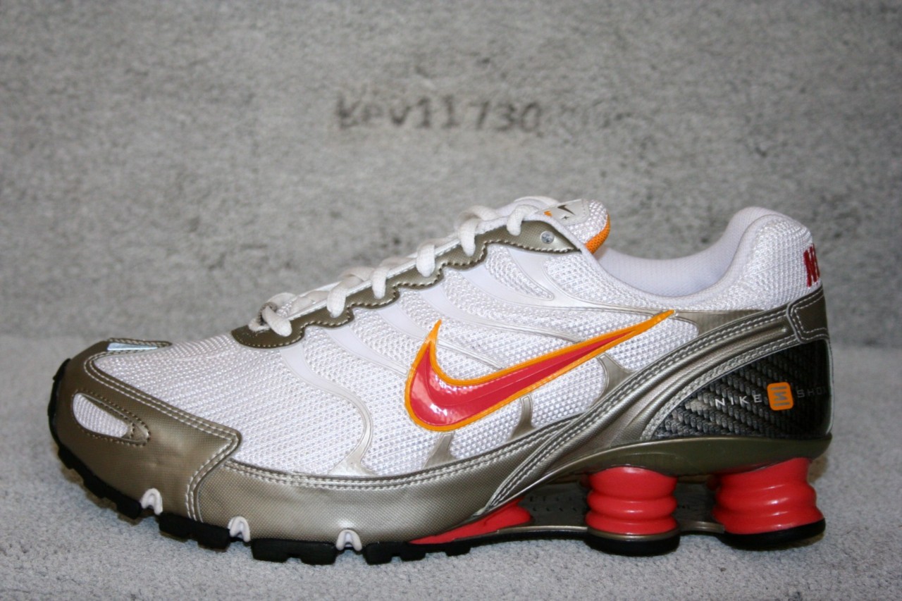 nike shox white orange