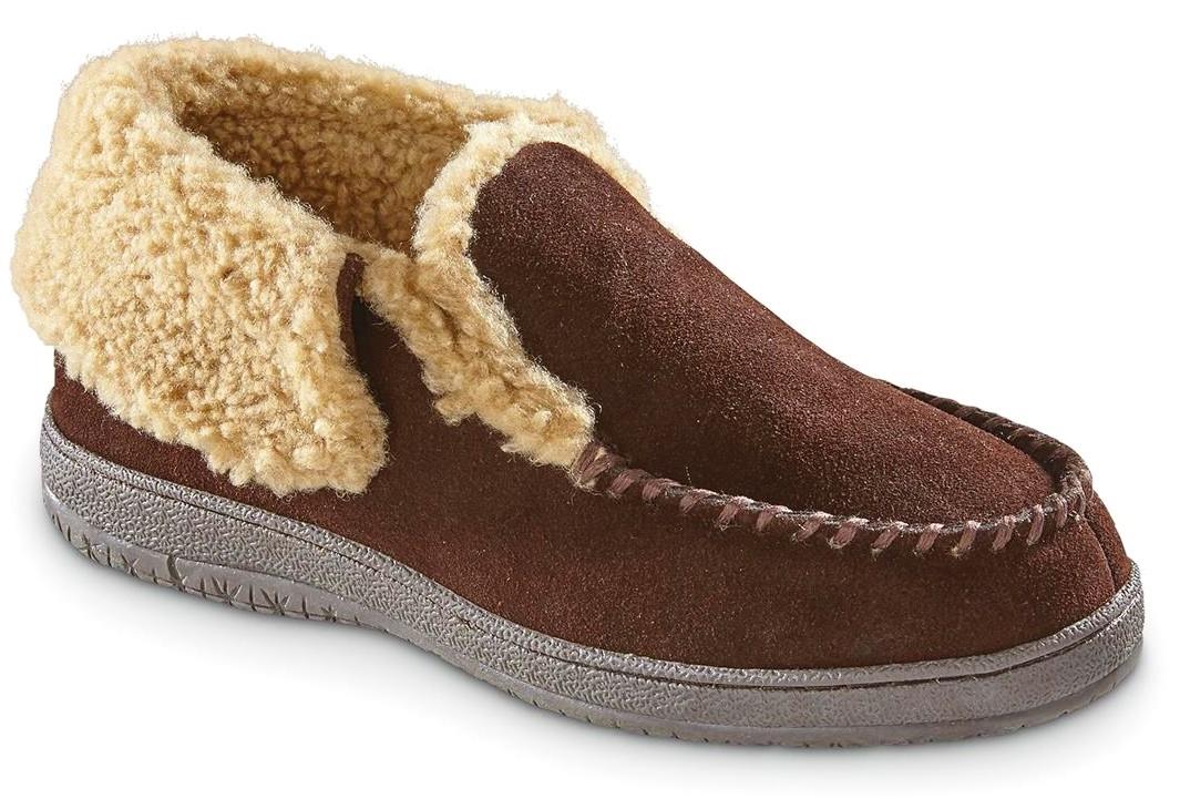 Men's Suede Slippers Indoor / Outdoor Outsole Nutmeg / Chocolate