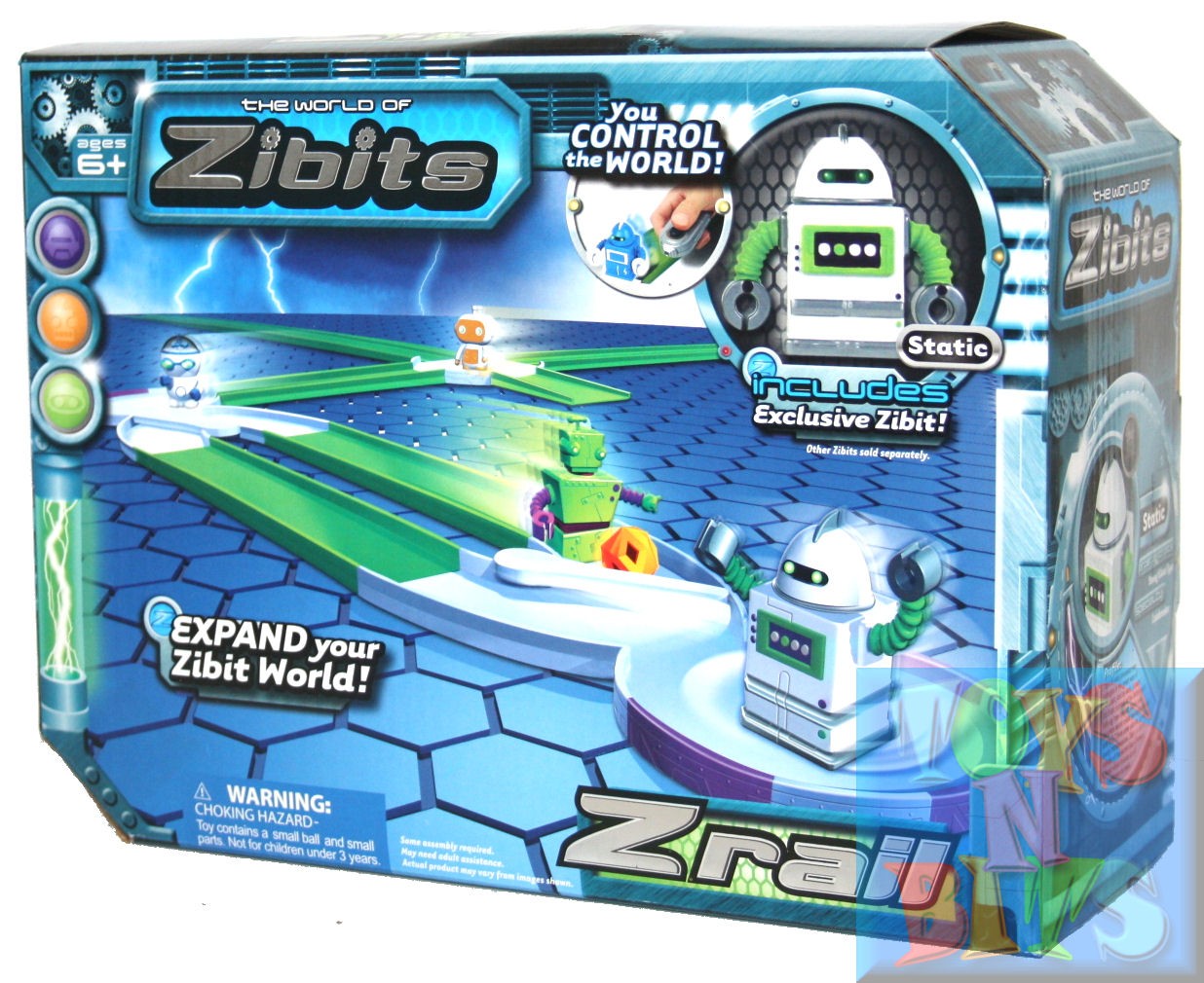 Zibits Mini RC Remote Controlled Robot Z RAIL & STATIC Playset Track