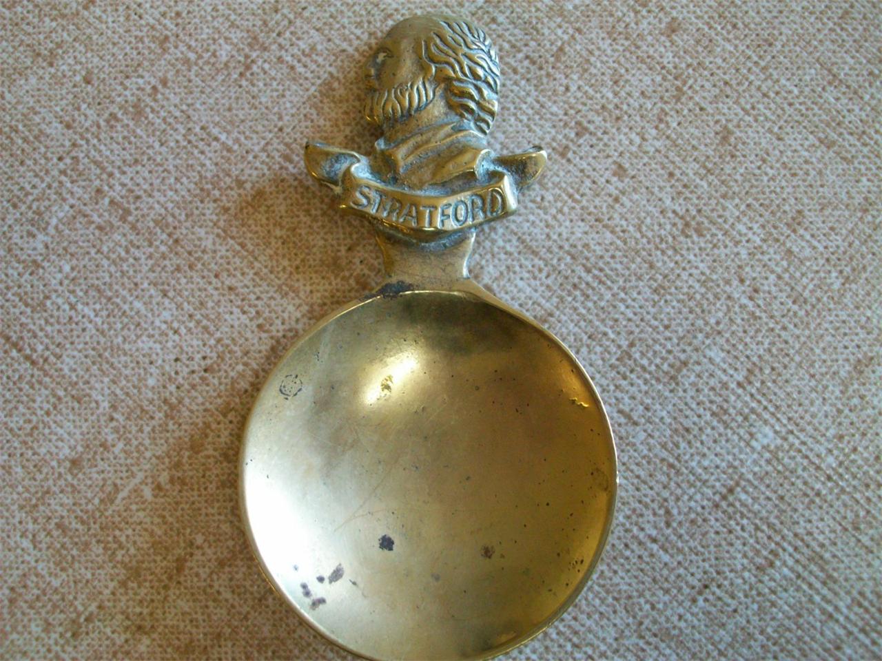 Antique brass Shakespeare Stratford tea caddy spoon eBay