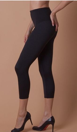 NEW Flexees 2455 Fat Free Dressing Firm Control Tummy Toning BLACK Legging S-2XL - Picture 1 of 1