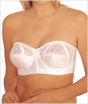 white strapless wedding bra