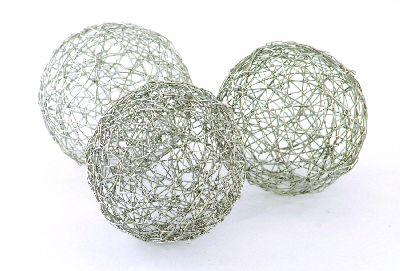 nickel wire balls decorative spheres orbs 4in set of 6 nickel wire balls decorative spheres orbs 4in set of 6