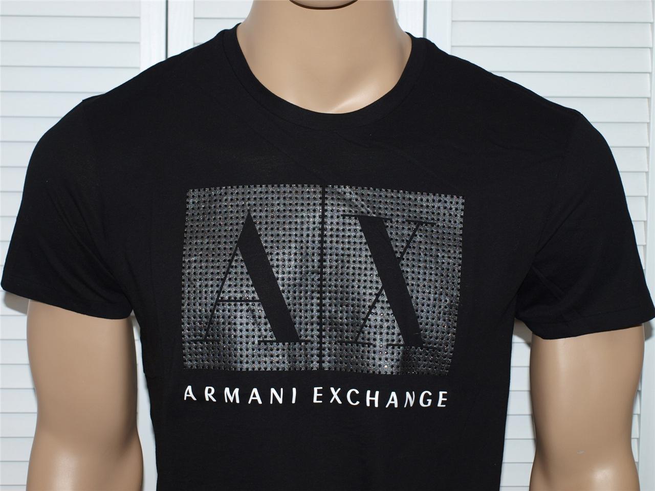 Armani Exchange T Shirt : Armani Exchange Cotton | 3d X Text Logo T-shirt in Black  : Explore