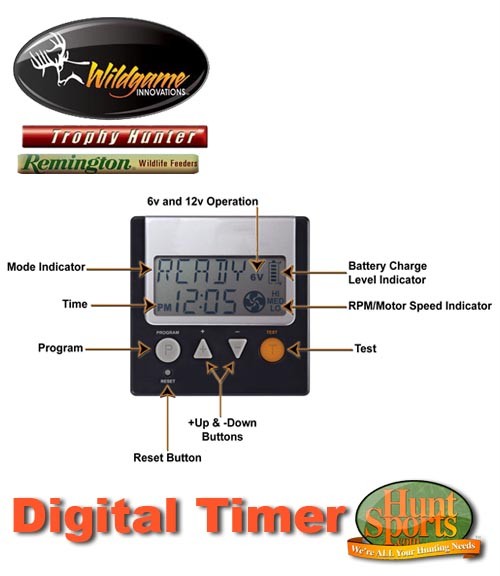 2 Digital Wildlife Deer Feeder Timers Simple Set 6V 12V