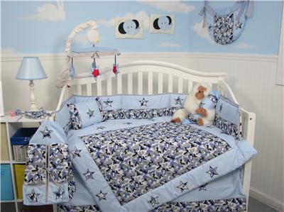 Baby Bedding Boutique on Boutique Blue Camo Baby Crib Nursery Bedding Set 10 Pcs   Ebay