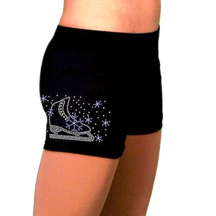 Chloe Noel Ice Skating Shorts Black with Rhinestone Skate / Blue Snow