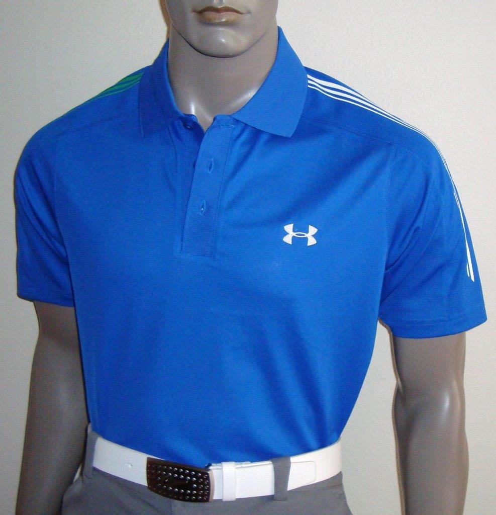 Men's Under Armour Shoulder Stripe Tour Golf Polo Shirt 75 (000, 519