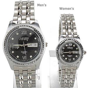 Mens/Womens Stainless Steel Quartz Analog Date Week Wrist Watch Black/White in Jewelry & Watches, Watches, Wristwatches | eBay