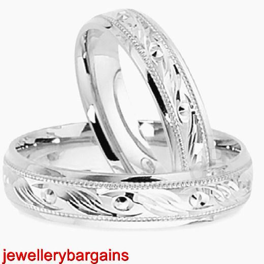 Solid silver wedding rings