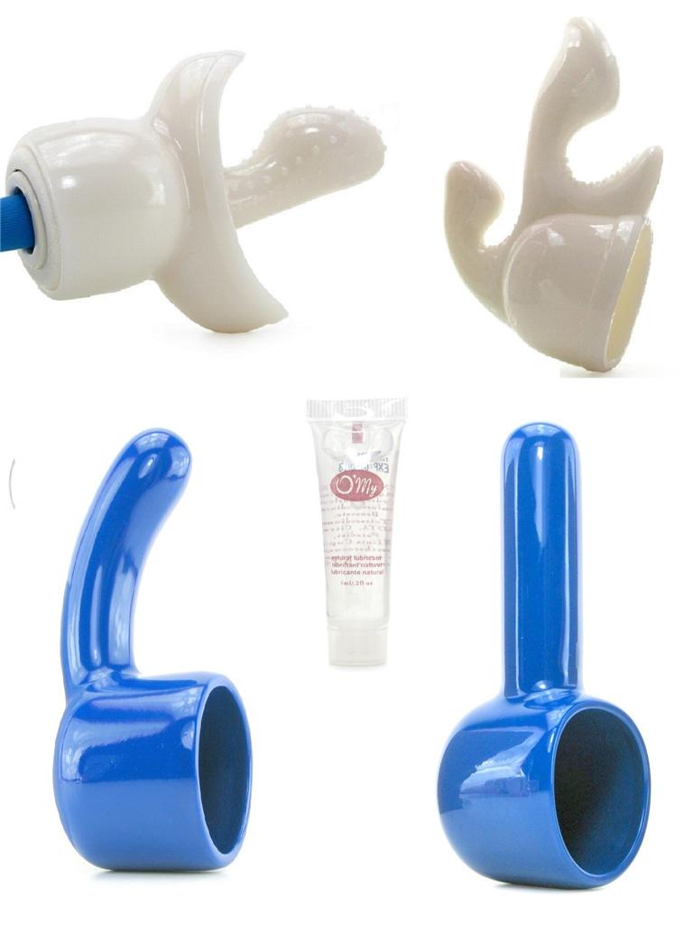 4 Hitachi Magic Wand Massager Attachments G Spot Tri G And Staight Probe Lube