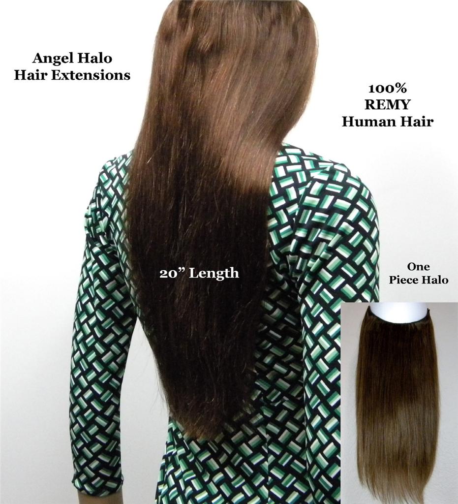 Flip in Type 20" ANGEL HALO HAIR EXTENSIONS One Piece 100 HUMAN Hair