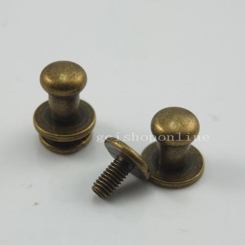 Sourcing Map Round Head Button Studs Screw 5mm Alloy Leather Rivets With Hollow Punch Screwdriver For Repair And Decorate Fabric Clothing Shoes Bags DIY, Bronze