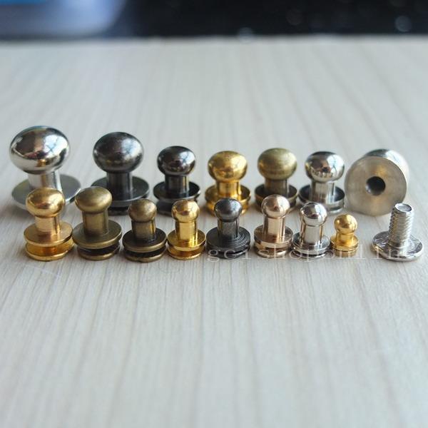5 10 50 Choice Head Button Stud Screwback 4 Leather rivet Bag Screw
