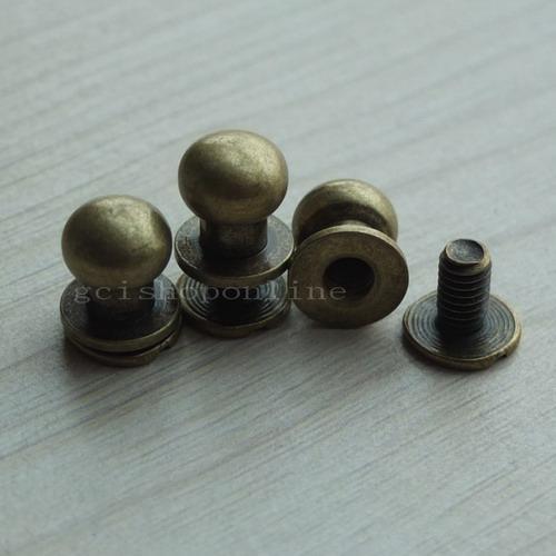 Head button stud screwback leather craft bag