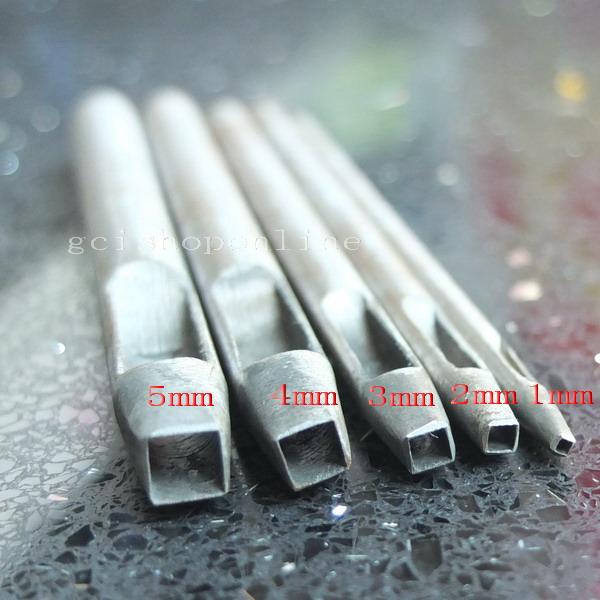 Hollow Hole Square Punch 1mm 2 3mm 4 5 Cutter Steel Tool Leather Belt