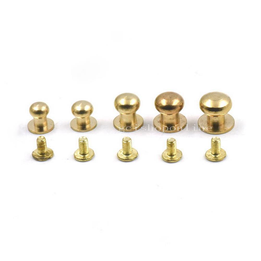 Brass Head Button Stud Screwback Screws For Leather rivet Bag Screw