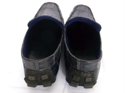  Shoes Width on Premium Crocodile Navy Casual Mens Shoes Size 9 Eu 43   Ebay