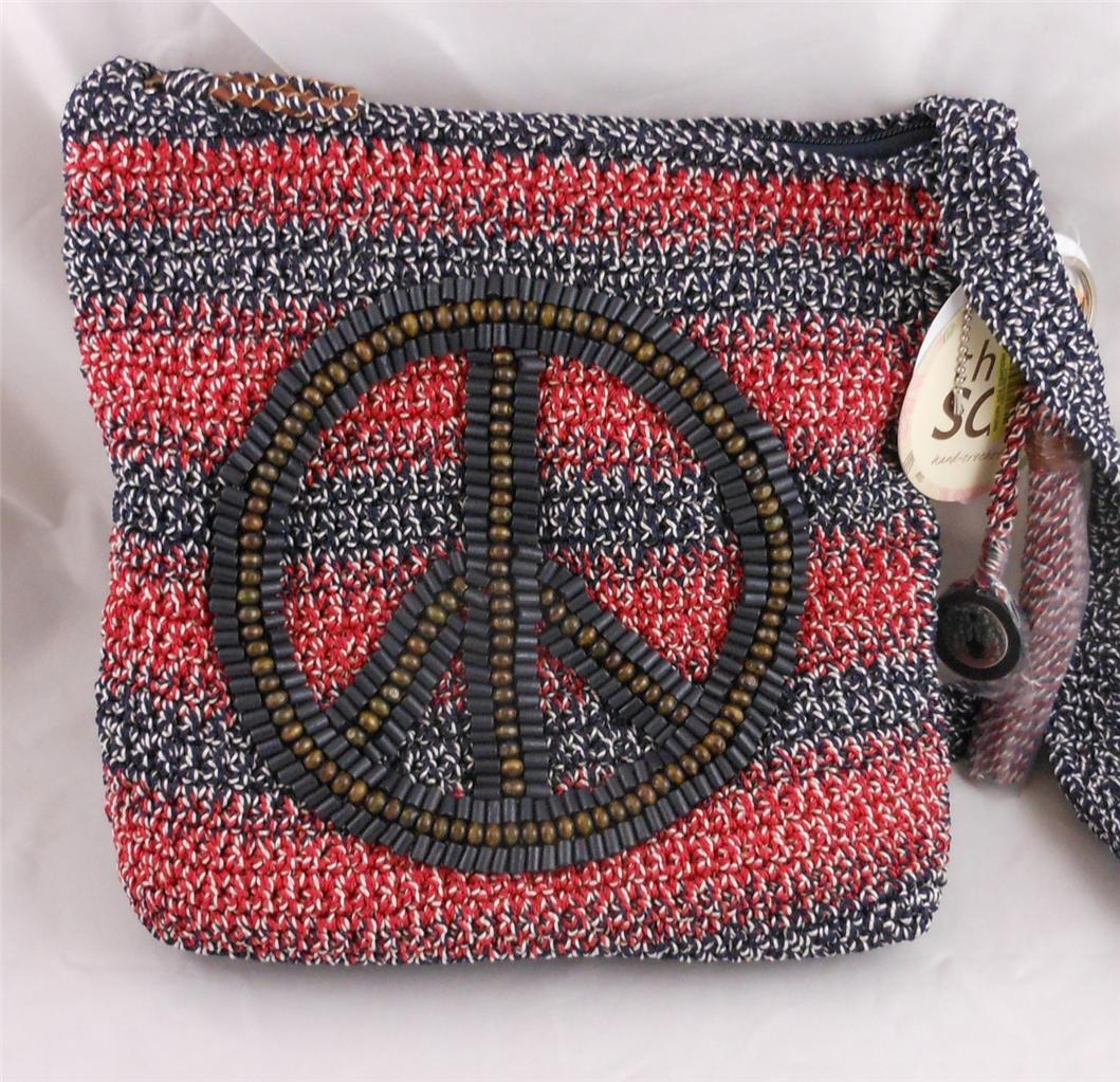 The-Sak-Crochet-Casual-Peace-Patriot-Stripe-Crossbody-Bag-Purse-NWT ...