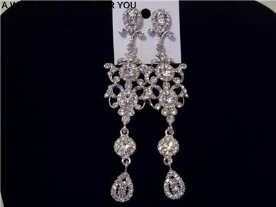Annenberg Community Beach House on Bridal Earrings Chandelier On Clear Crystal Chandelier Silvertone