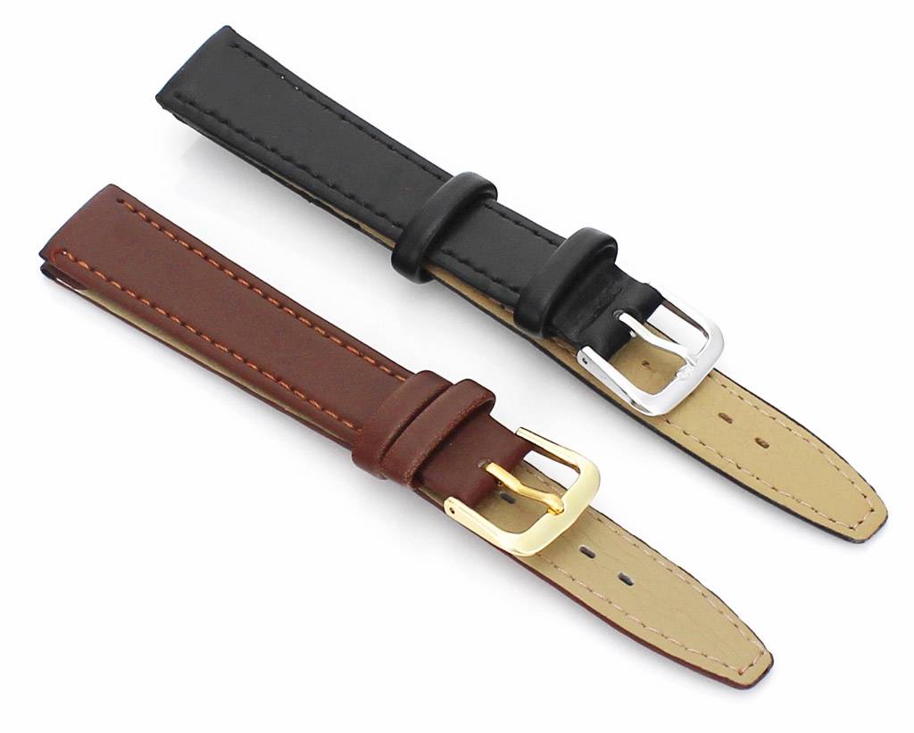 16 18 mm length Men Women Black Brown Leather Wrist Watch Band Watches
