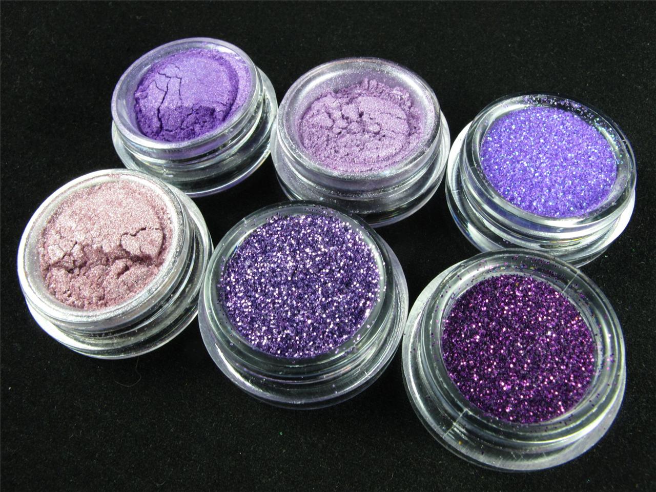 Eyeshadow Make Up Glitter pigments Purple version 6pcs eBay