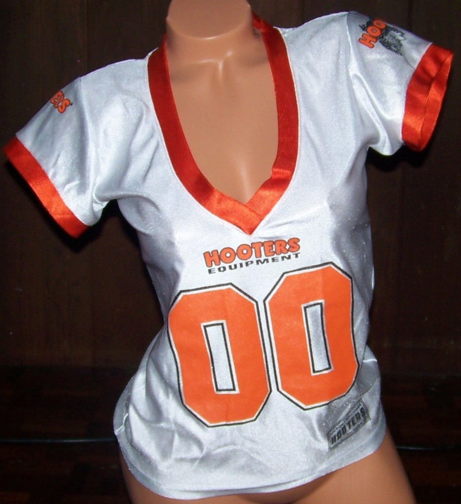 HOOTERS GIRL GAME WORN FOOTBALL JERSEYS "00" HOOTERS EQUIPMENT XXXS