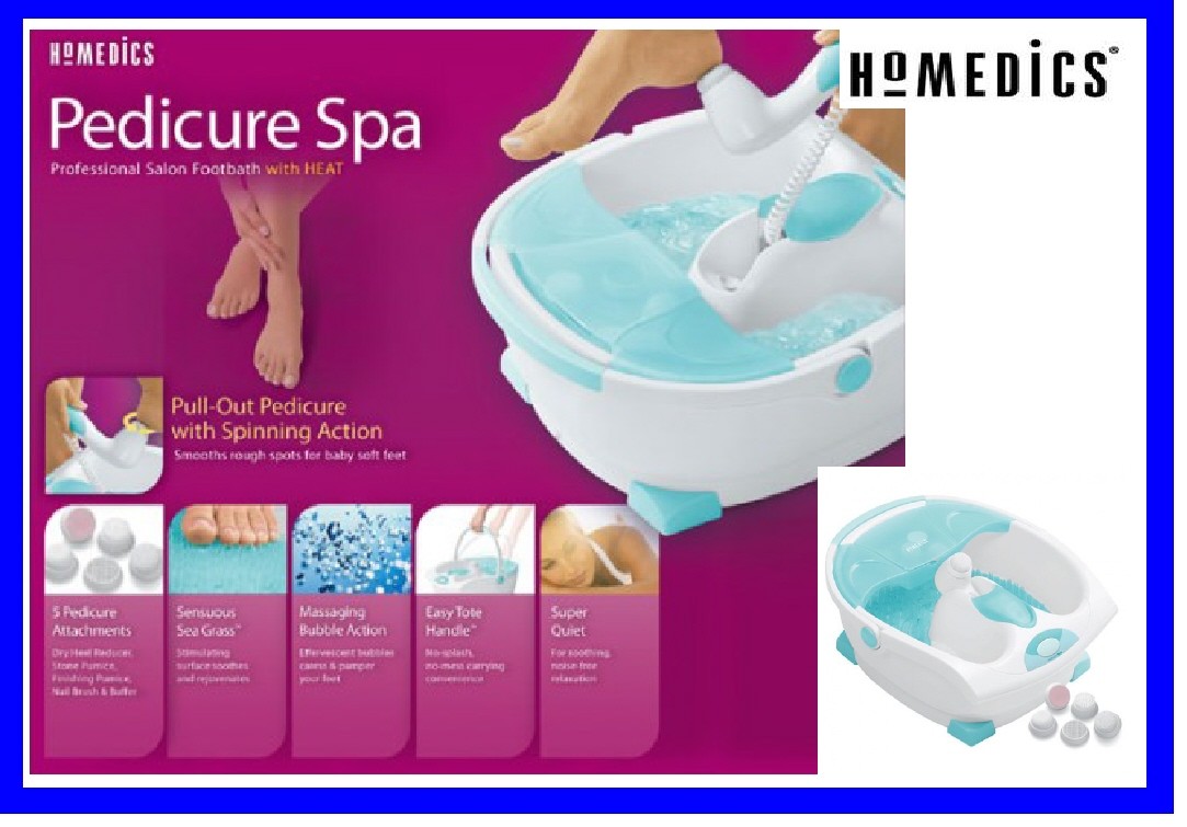 Homedics Pedicure Spa Pro Salon Footbath Massage Foot Spa Bath Bubble Action New eBay