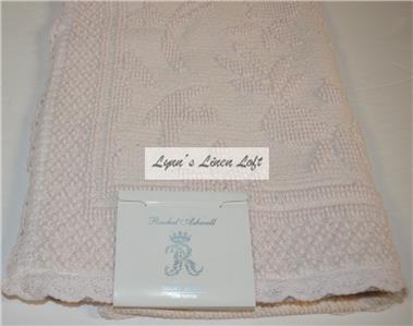 RACHEL ASHWELL COUTURE Crochet Soft Pink Lace BATH MAT NWT