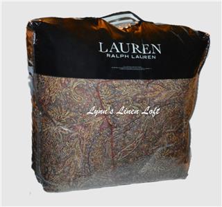 RALPH LAUREN Hallie Paisley 3PC FULL/ QUEEN COMFORTER SET NEW Clay