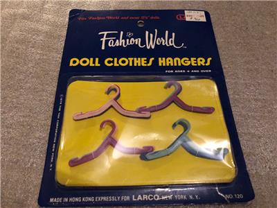 Vintage 1980 S Larco Fashion World Doll Clothes Hangers Mip Fits