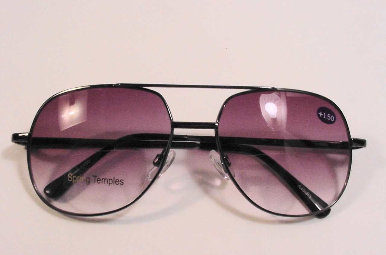 "hardy" tinted spring temple bifocal reading glasses 1.50 r406bs