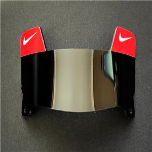 Red Nike Tabs - Black MINI Football Helmet Visor with Black Clips