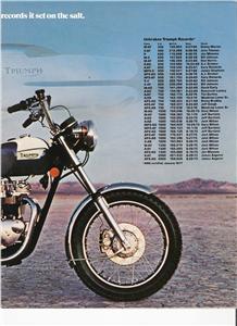 1977 Triumph T140 Bonneville original brochure 4 page
