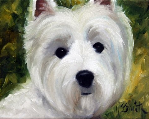 SPARROW Westie West Highland White Terrier Dog Art Oil ...