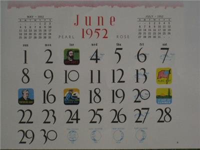 June 1952 Bill Layne Pinup Calendar Girl Art United Truck Lines Rare